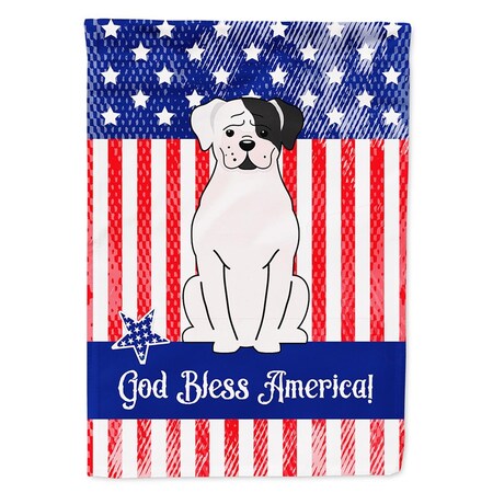 Carolines Treasures Patriotic USA White Boxer Cooper Flag Canvas House Size BB3109CHF
